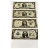 2 Silver Certificates $1 Bank Notes 1928/1935 D &