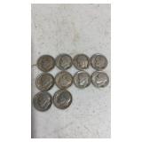 (10)  1950. Silver dimes