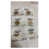 (6) Uncirculated presidential dollars John F.