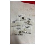 (5) Un circulated Roosevelt and barber dimes