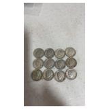 (12) 1954  Silver dimes