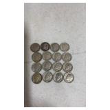 (16 )  1959 Silver dimes
