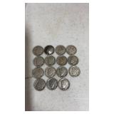 (15)   1956  Silver dimes