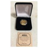 Sacajawea dollar  COA. 24 k. Gold plated