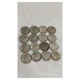 (16). 1964 silver dimes
