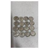16). 1964 silver dimes
