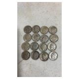(16). 1957 Silver dimes