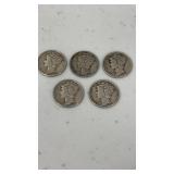 5 Mercury Dimes