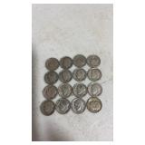 (16). 1952.  Silver dimes