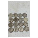 (16). 1964 silver dimes