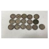 16 1930ï¿½s & 40ï¿½s Mercury Dimes 90 Percent Silver