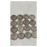 (16). 1964 silver dimes