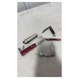 5 Vintage Pocket Knives Including 1 Swiss Army