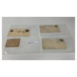 3 Postcards & 1 Part of a Envelope.  Postmarked