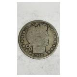 1912 Barber half dollar coin