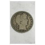 1912 Barber half dollar coin