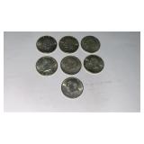 1964 Kennedy  Silver  half dollar coins.  Face