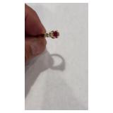 4.4 g 14 K garnet and synthetic diamond womenï¿½s