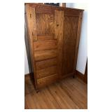 Handcrafted oak  6 drawer dresser/armoire