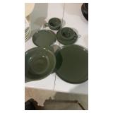 Miscellaneous group of Russel Wright cedar green