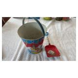 Vintage Ohio Art Tin Sand Pail Bucket & Shovel