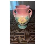 Hull pottery water Lily double handle bud  vase