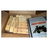 Box Full of Wood Train Whistles