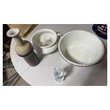 Enamel Bowl, Pot, & Vase