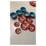 Tin toy tea set not complete