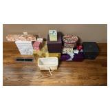 Decor.  11 Empty Boxes & 1 Basket