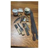 Vintage Shavers and accessories.  Leather belt