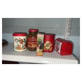 Christmas tins , advertising butternut coffee jar