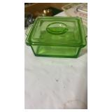 Hazel atlas Uranium glass Refrigerator dish with