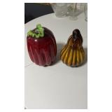 2 Blown Glass Pumpkins