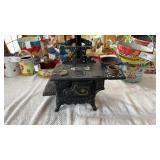 Vintage Crescent Miniature Cast Iron Cookstove w/