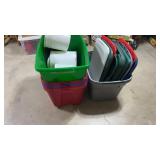 10 totes / 13 Lids / 4 buckets