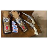 Toy cowboy cap gun and holster set with 4