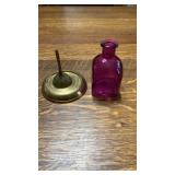 Brass Bell & Purple Jar