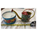 Tin Ohio Art Drum & Water Pail