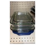 Group of 5 glass casserole dishes