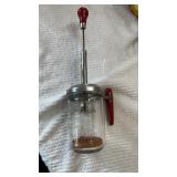 Glass Chopper w/Wood Handles