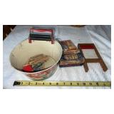 Vintage Toy Clothes Ringer, Wash Board, Clothes