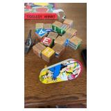 Tin noise maker, wood blocks and more