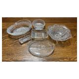 6 pieces of clear Glass Dishes