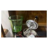 D & B Uranium green depression glass measuring