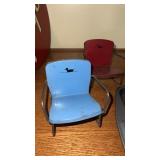 Miniature Toy blue and red metal chairs