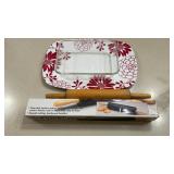2 Rolling Pins, Casserole Dish, & Platter