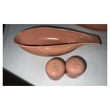 Mid century Russel Wright  coral  gravy boat  and