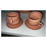 Mid century Russel Wright coral.  Set of 4 tea