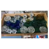 Pewter  and glass candlestick holders and more